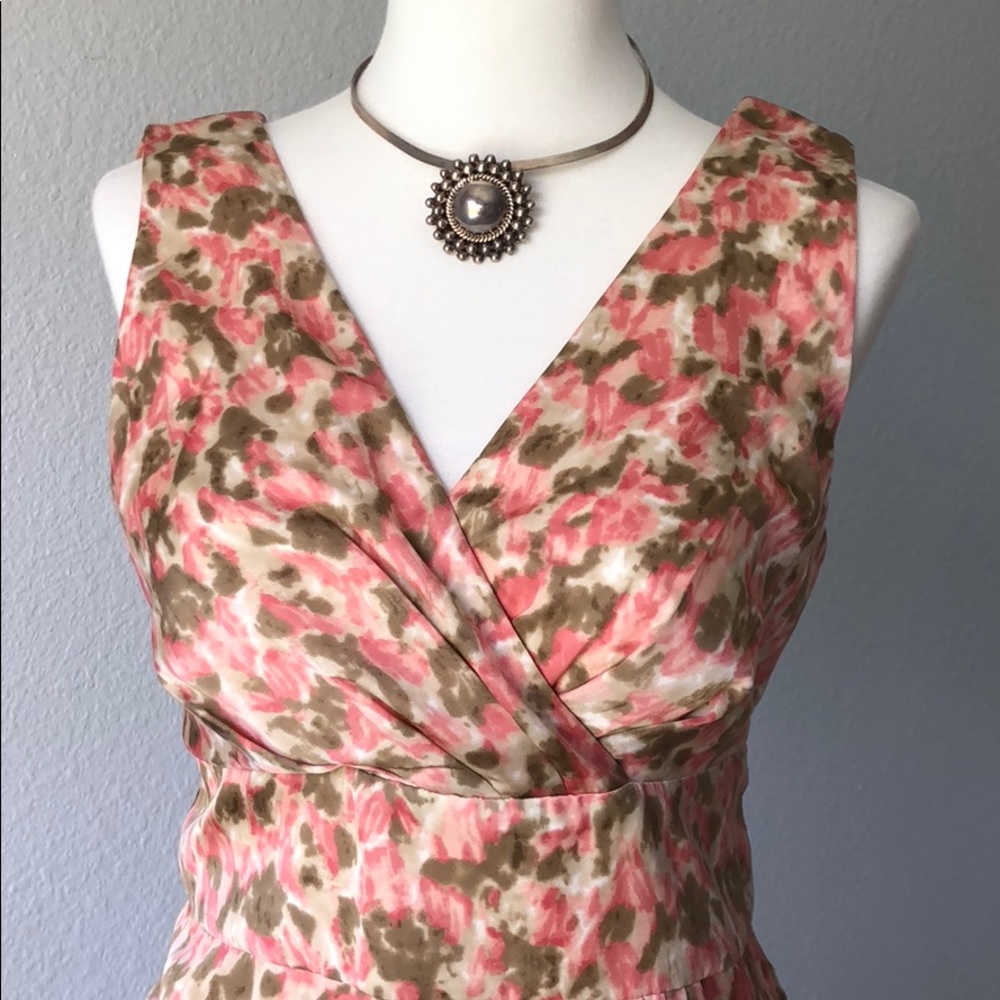 Talbots pink watercolor dress sz 4P NWT.